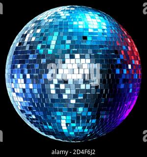StrictlyStrictly come ballo Mirrorball disco palla Cut out, sfondo nero. Nightclub. Vita notturna. Foto Stock