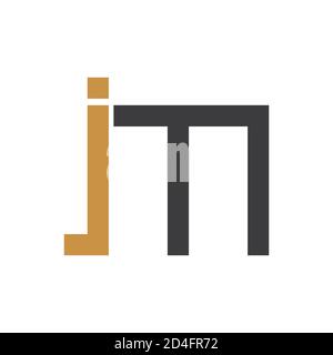 Lettera iniziale logo jm o modello di disegno vettoriale logo mj Illustrazione Vettoriale