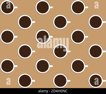 Motivo per tazze da caffè con sfondo senza cuciture dalle forme geometriche Illustrazione Vettoriale