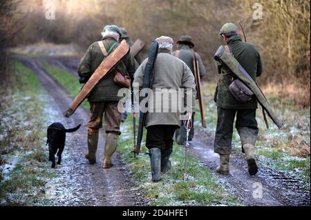 Aswarby Shoot 29.01.15 Foto Stock