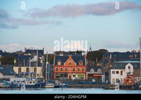 Vista panoramica del porto di Stornoway. Foto Stock