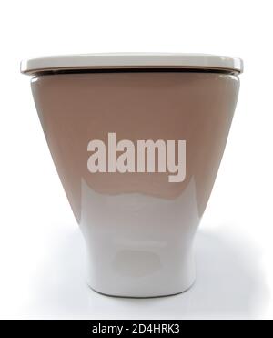 Coperchio in ceramica bianca chiuso isolato su fondo bianco Foto Stock