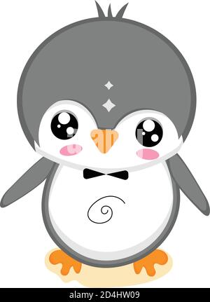 Cartone animato di un pinguino bambino Illustrazione Vettoriale