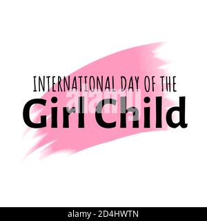 Disegno per celebrare la Giornata Internazionale del Bambino della ragazza, 11 ottobre in illustrazione vettoriale Illustrazione Vettoriale