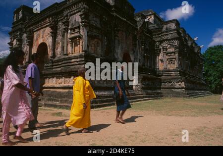 Sri Lanka: la Tempel ruderi di antiche città re Polonnaruwa sono una delle principali attrazioni turistiche Foto Stock