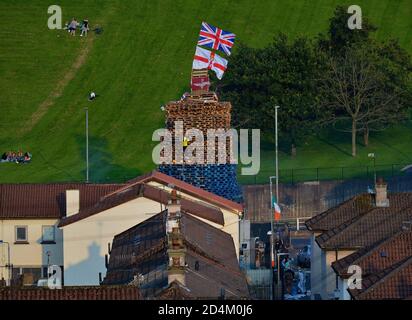 Falò nazionale nel Bogside Derry, Londonderry, Irlanda del Nord. ©George Sweeney / Alamy Stock Foto Foto Stock