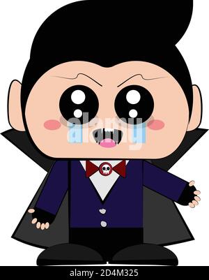 Cartoon di un vampiro kawaii Illustrazione Vettoriale