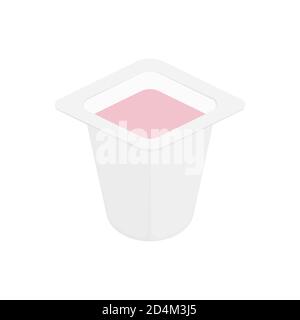 Icona yogurt. Illustrazione isometrica dell'icona del vettore yogurt. Illustrazione Vettoriale
