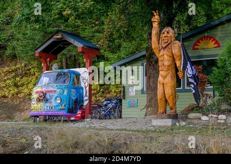 Frog Peak Cafe and Guesthouse, Crescent Valley, Kootenay Regione, British Columbia, Canada, Foto Stock