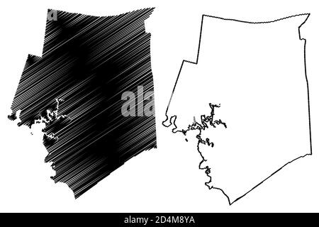 Barren County, Kentucky (Stati Uniti, Stati Uniti d'America, Stati Uniti, Stati Uniti, Stati Uniti) mappa vettoriale, scrimble sketch mappa sterile Illustrazione Vettoriale