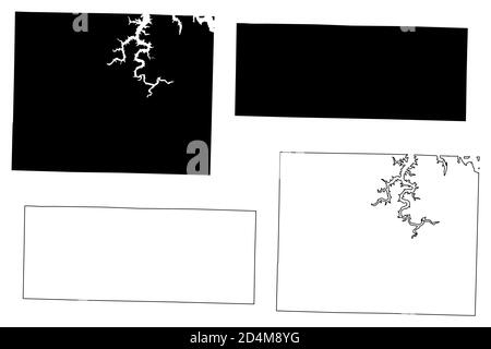 Dade and Douglas County, Missouri (Stati Uniti, Stati Uniti d'America, Stati Uniti, Stati Uniti, Stati Uniti) mappa vettoriale, mappa di schizzo scrimble Illustrazione Vettoriale