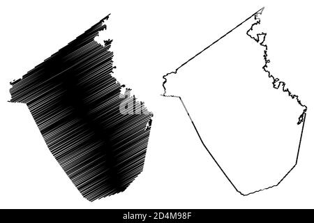 Caldwell County, Kentucky (Stati Uniti, Stati Uniti d'America, Stati Uniti, Stati Uniti, Stati Uniti) mappa vettoriale illustrazione, schizzo scrimolo Caldwell mappa Illustrazione Vettoriale