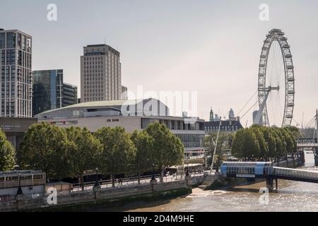 The London Eye il 14 settembre 2020 sulla South Bank nel Regno Unito. Foto di Sam Mellish Foto Stock
