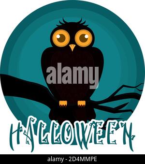 Isolato OWL Halloween vacanza ottobre icona - Vector Illustrazione Vettoriale