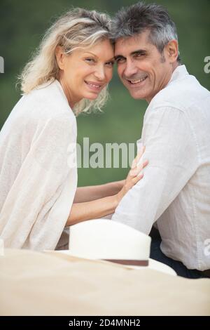 ritratto di bella coppia più anziana Foto Stock