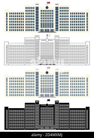 Palazzo del Parlamento Minsk in Bielorussia Illustrazione Vettoriale