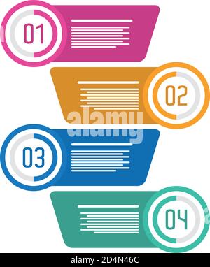 statistiche infografiche con disegno grafico vettoriale a icone in stile piatto numbers Illustrazione Vettoriale