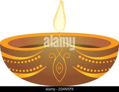 candela fuoco religione indù icona vettore illustrazione disegno Illustrazione Vettoriale