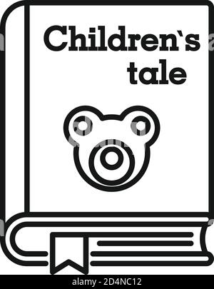 Icona del libro di racconti per bambini. Profilo bambino racconto libro vettore icona per web design isolato su sfondo bianco Illustrazione Vettoriale