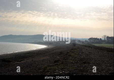 Guardando verso est verso la stazione di Blue Anchor. Foto Stock