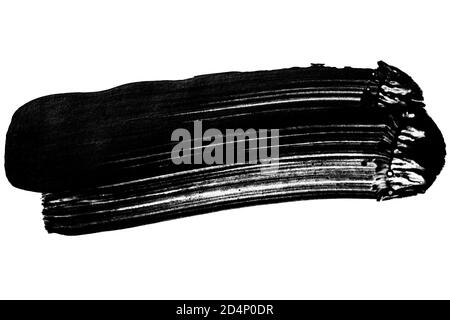 Pennellate espressive nere isolate su sfondo bianco Foto Stock