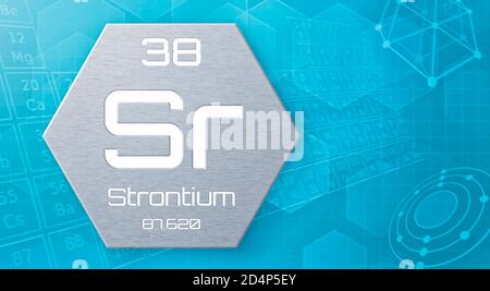 Elemento chimico della tavola periodica - stronzio Foto Stock