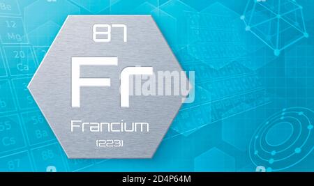 Elemento chimico della tavola periodica - Francium Foto Stock