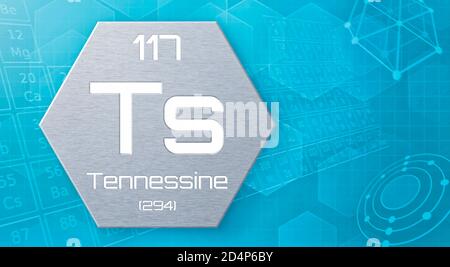 Elemento chimico della tavola periodica - Tennessine Foto Stock