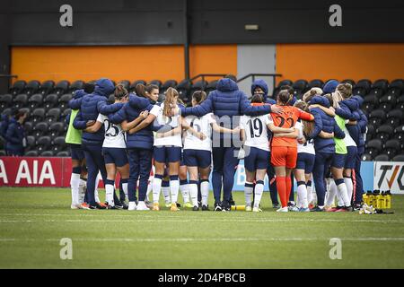 Londra, Regno Unito. 10 ottobre 2020. Durante il gioco Women's Super League tra Tottenham Hotspur e Manchester United il 10 ottobre 2020 all'Hive, Londra, Inghilterra. Credit: (Tom West/SPP) Tom West/SPP Credit: SPP Sport Press Photo. /Alamy Live News Foto Stock