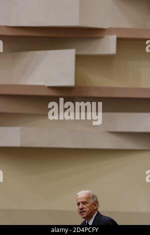 Candidato presidenziale democratico l'ex vice presidente Joe Biden parla a Sarajevo, Bosnia-Erzegovina, 19 maggio 2009. Amel Emric Foto Stock