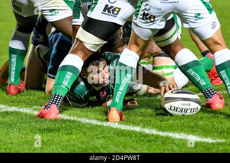 Monigo Stadium, Treviso, Italia, 10 Ott 2020, Eli Snyman (Treviso) durante Benetton Treviso vs Leinster Rugby, Rugby Guinness Pro 14 - Credit: LM/Ettore Griffoni/Alamy Live News Foto Stock