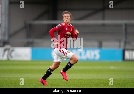 Londra, Regno Unito. 10 Ott 2020. Hayley Ladd of Man Utd Women durante la partita FAWSL tra Tottenham Hotspur Women & Manchester United Women all'Hive, Londra, Inghilterra, il 10 ottobre 2020. Foto di Andy Rowland. Credit: Prime Media Images/Alamy Live News Foto Stock