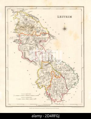 COUNTY LEITRIM antica mappa di LEWIS by DOWER & CREIGHTON. Irlanda 1846 Foto Stock