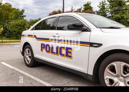 Greenville, NC / USA - 24 settembre 2020: Auto della polizia dell'Università della Carolina orientale Foto Stock