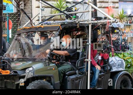 Roma, Italia. 09 ottobre 2020. Macchine fotografiche e macchine speciali sul set di film 'missione impossibile 7' a Roma, Italia (Foto di Gennaro Leonardi/Pacific Press/Sipa USA) Credit: Sipa USA/Alamy Live News Foto Stock