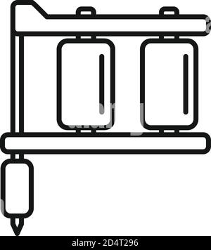 Icona della macchina in acciaio per tatuaggio. Contorno tatuaggio acciaio macchina vettore icona per web design isolato su sfondo bianco Illustrazione Vettoriale