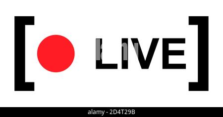 Icona Live streaming. Design moderno del pulsante vettoriale ad aria isolato su sfondo bianco . Illustrazione Vettoriale