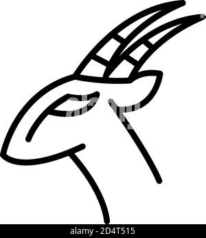 Africa gazelle icona, stile contorno Illustrazione Vettoriale