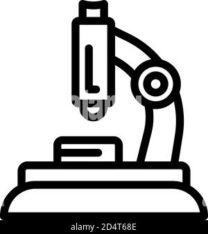 Icona di probiotici al microscopio, stile del contorno Illustrazione Vettoriale