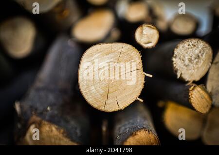 Mucchio di legno Foto Stock