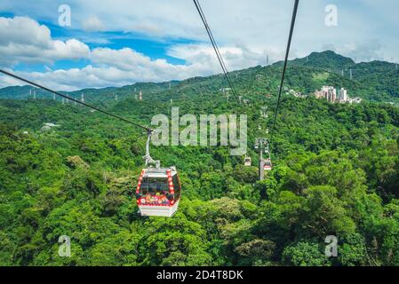 18 agosto 2020: Maokong Gondola, un sistema di trasporto in gondola a Taipei, Taiwan. E' stato aperto il 4 Luglio 2007 e opera tra lo Zoo di Taipei Foto Stock