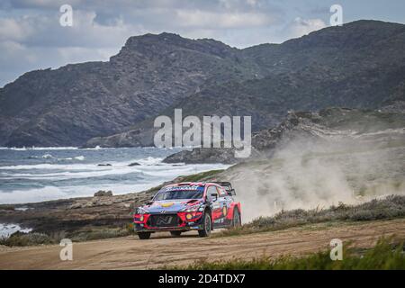 Sardegna, Italia. 11 Ottobre 2020. 06 SORDO Dani (ESP), DEL BARRIO Carlos (ESP), Hyundai i20 Coupe WRC, Hyundai Shell Mobis WRT, azione durante il Rally Italia Sardegna 2020, 6° appuntamento del Campionato FIA WRC 2020 dall'8 al 11 ottobre 2020 ad Alghero, Sardegna in Italia - Foto Paulo Maria / DPPI Credit: LM/DPPI/Paulo Maria/Alamy Live News Foto Stock