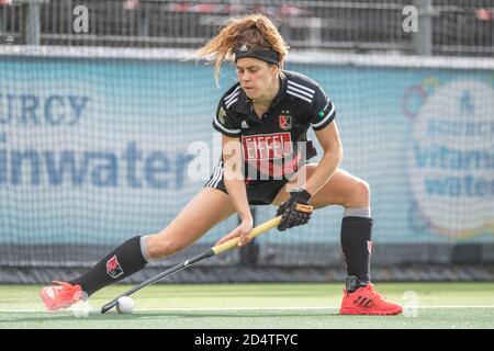 Amstelveen, Paesi Bassi. 01 Ottobre 2020. AMSTELVEEN, 11-10-2020, Wagener Stadion, Hoofdklasse Hockey Dames, Seizoen 2020-201. Giocatore AHBC Sosha Benninga. Durante il gioco Amsterdam D1 - SCHC D1. Credito: Pro Shots/Alamy Live News Foto Stock