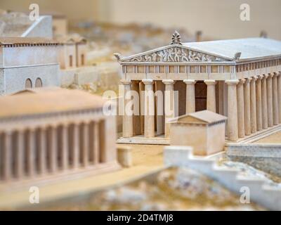 Delfi, Grecia - Ottobre 04 2020: Modello del sito archeologico di Delfi in Grecia Foto Stock