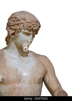 Delphi, Grecia - Ottobre 04 2020: Un antico busto di marmo nel Museo di Delphi Grecia Foto Stock