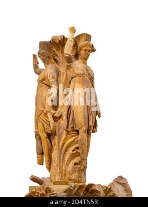 Delphi, Grecia - Ottobre 04 2020: La colonna Akanthos a Delphi, Grecia Foto Stock