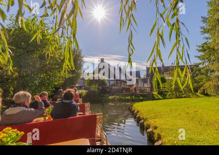 La riserva della biosfera dell'UNESCO Spreewald o la foresta di Spree, un tour in barca che parte dalla comunità di Burg, Brandeburgo, Germania orientale, Europa Foto Stock