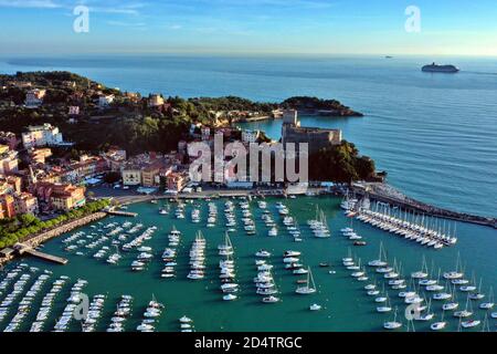 Veduta aerea di Lerici, provincia di la Spezia, Liguria / Italia Foto Stock