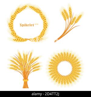 Grano vettoriale su sfondo bianco isolato. Illustrazione vettoriale Illustrazione Vettoriale