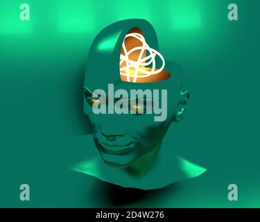 Donna aperta Foto Stock